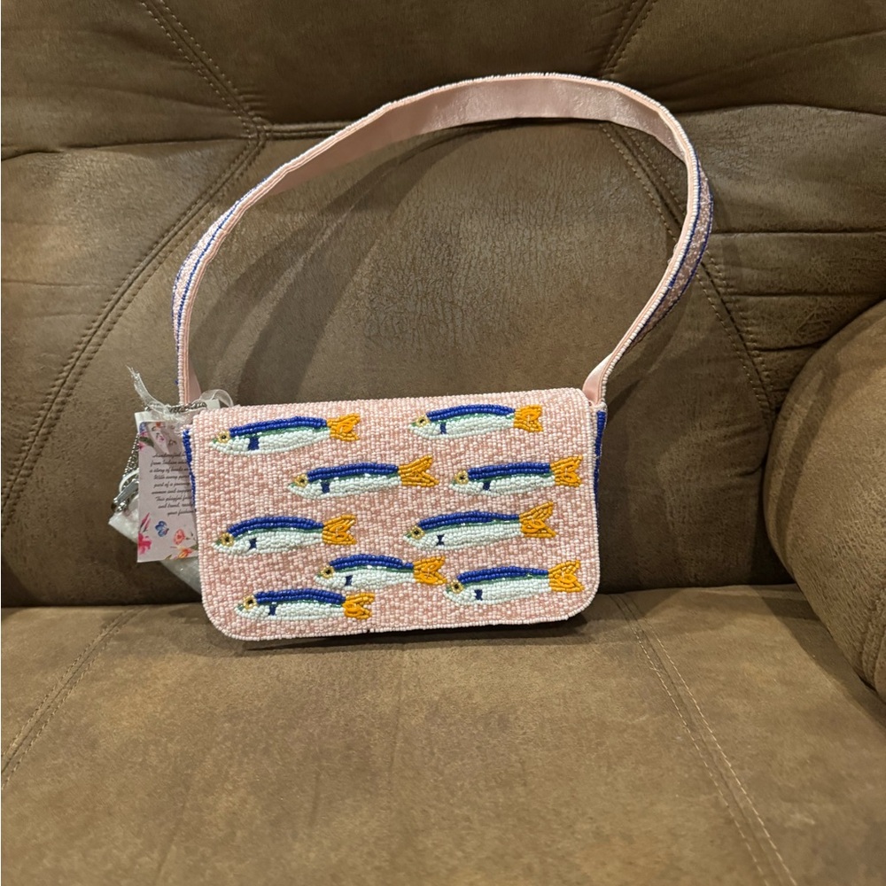 VIRAL TJ MAXX Beaded Pink Sardine Bag
